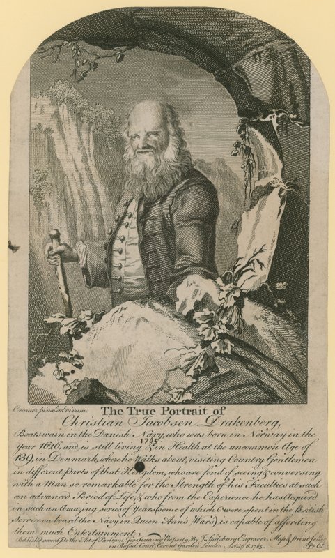 Det sanne portrettet av Christian Jacobsen Drakenberg av English School