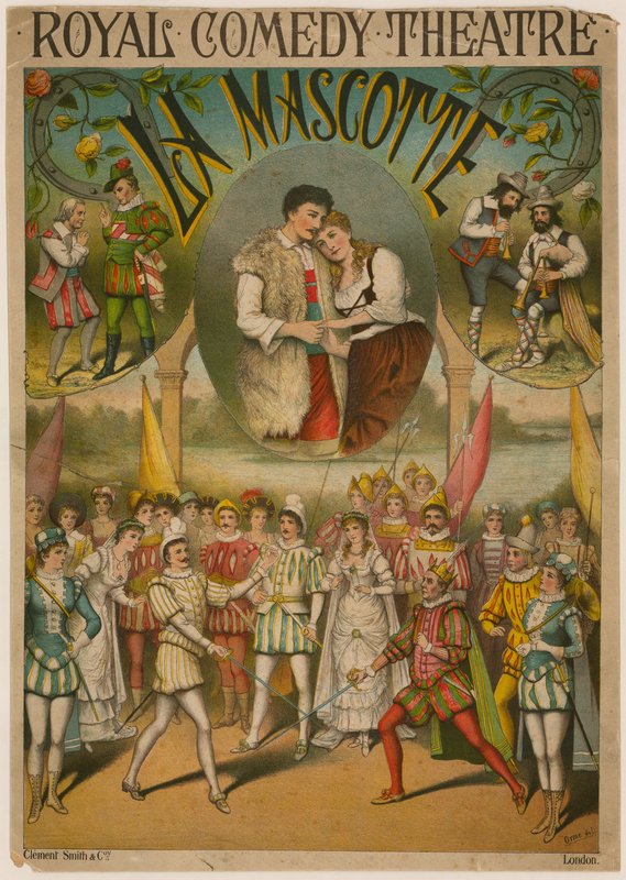 Teaterplakat, La Mascotte på Royal Comedy Theatre, London av English School