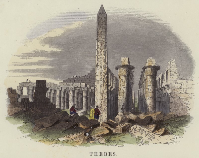 Theben (farget gravering) av English School