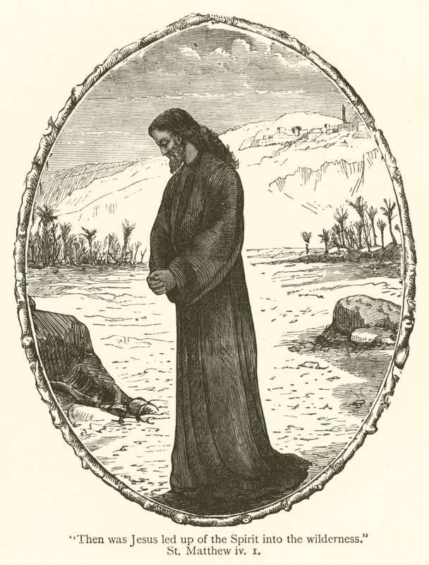 "Da ble Jesus ført opp av Ånden til ørkenen", St. Matteus, iv av English School