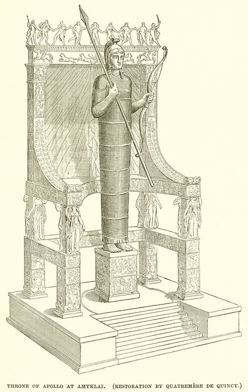Apollons trone ved Amyklai. (Restaurering av Quatremere de Quincy) av English School