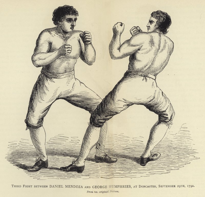 Tredje kamp mellom Daniel Mendoza og George Humphries, ved Doncaster, 29. september 1790, Fra et originalt bilde av English School