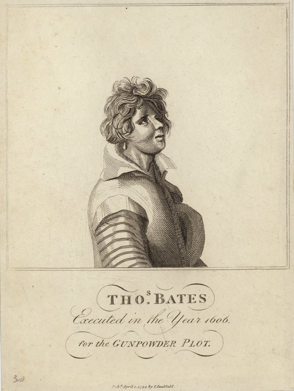 Thomas Bates henrettet i år 1606 for kruttet av English School