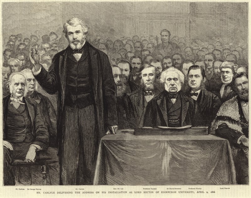 Thomas Carlyle holdt talen på installasjonen sin som Lord Rector ved Edinburgh University av English School