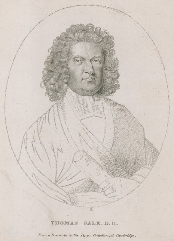 Thomas Gale, som skrev inskripsjonen på monumentet av English School