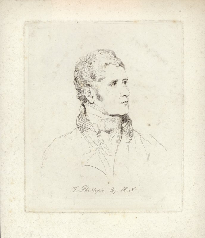 Thomas Phillips, engelsk portrett- og motivmaler. Etsning av Mary Dawson Turner av English School