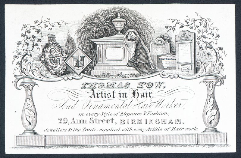 Thomas Tow, hårkunstner, handelskort av English School