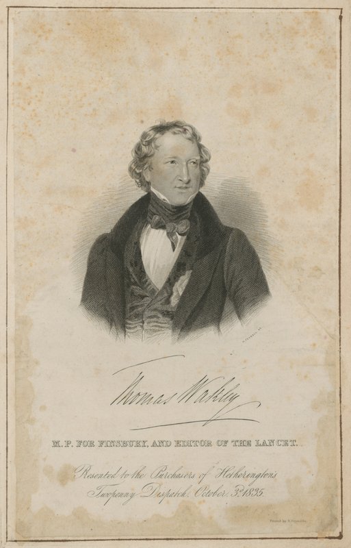 Thomas Wakley, MP for Finsbury og grunnleggerredaktør av The Lancet av English School