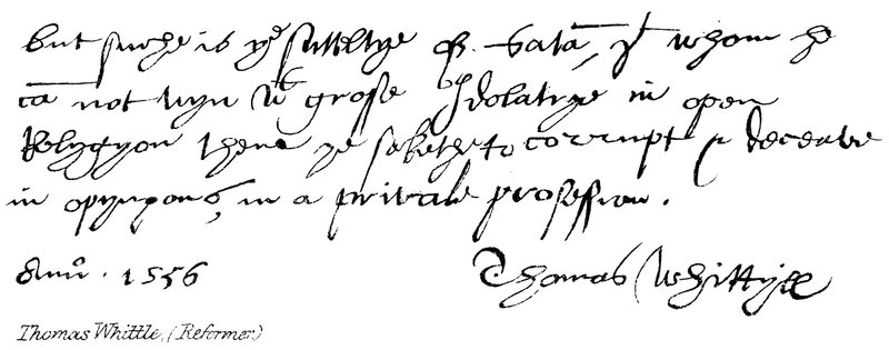 Thomas Whittle, (reformator) av English School