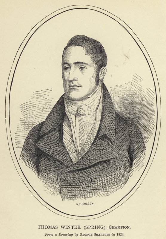 Thomas Winter, Spring, Champion, Fra en tegning av George Sharples i 1822 av English School