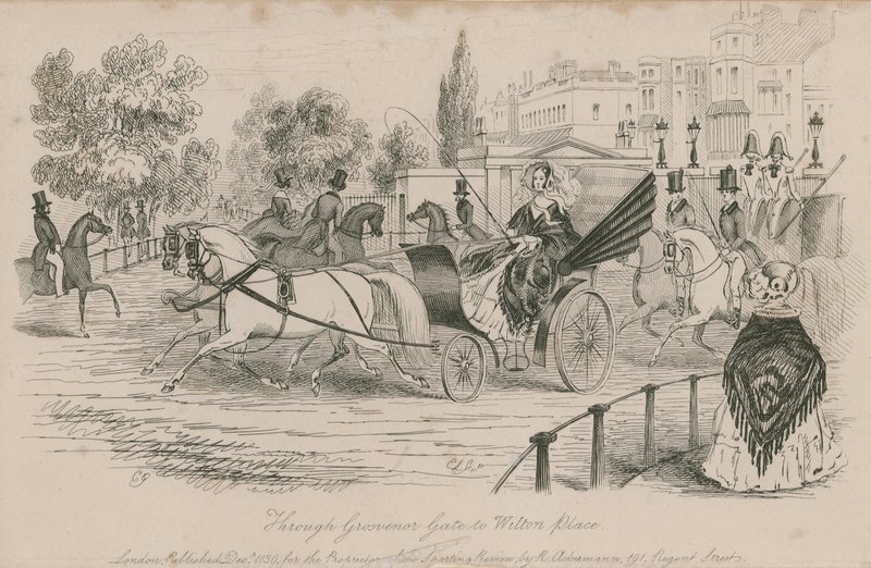 Gjennom Governor Gate til Wilton Place, Hyde Park, London av English School