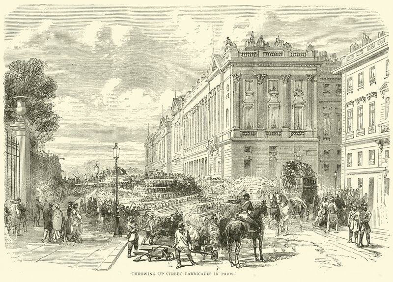 Kaster opp gatebarrikader i Paris, oktober 1870 av English School
