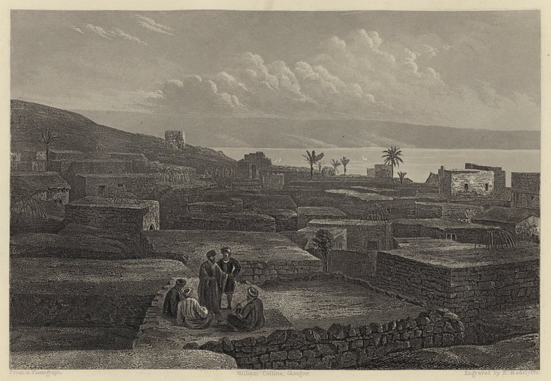 Tiberias og Genesaretsjøen (gravering) av English School
