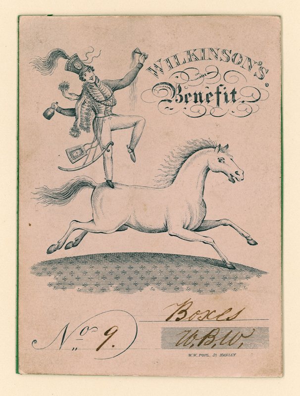 Billett til Drury Lane Theatre, London: Wilkinsons Benefit av English School