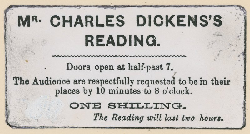Billett til en Charles Dickens-lesning av English School