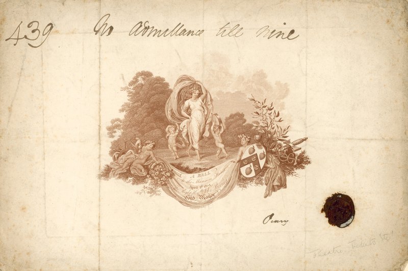 Billett til The Ball at the Mansion House, London, 2. april 1804 av English School