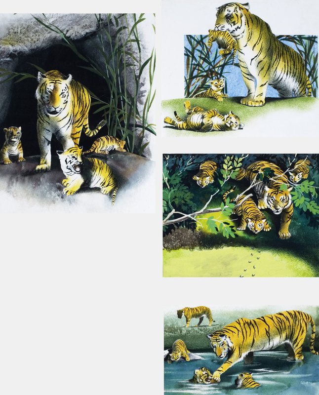 Tiger og unger av English School