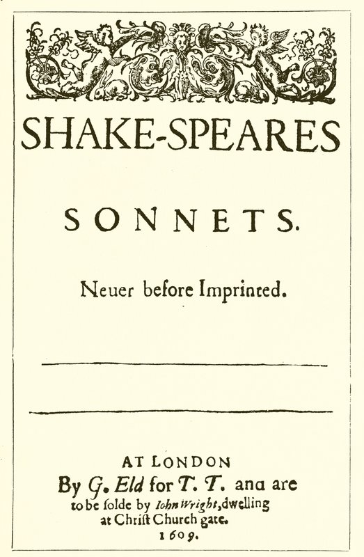 Tittelside til Shakespeares sonetter, 1609 av English School