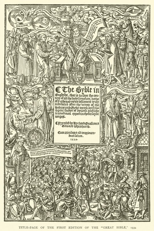 Tittelside til den første utgaven av den store bibelen, 1539 av English School