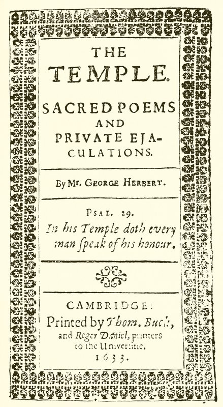 Tittelsiden til George Herberts The Temple av English School
