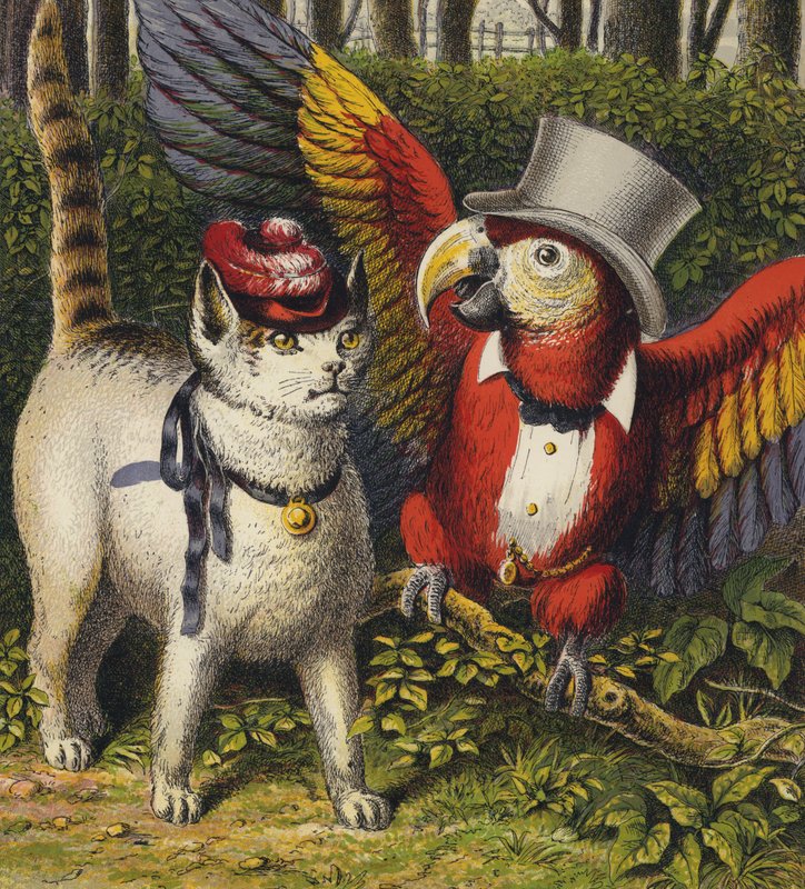Tittums og Fido (farge litho) av English School