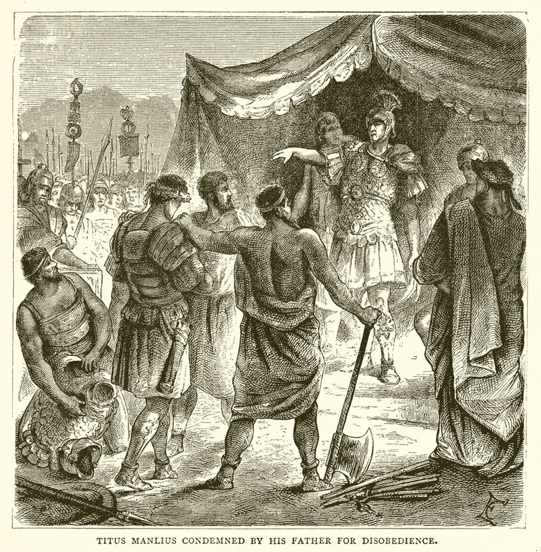 Titus Manlius fordømt av sin far for ulydighet av English School