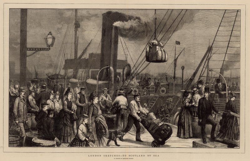 To Scotland by Sea - en skisse ved Irongate Wharf av English School