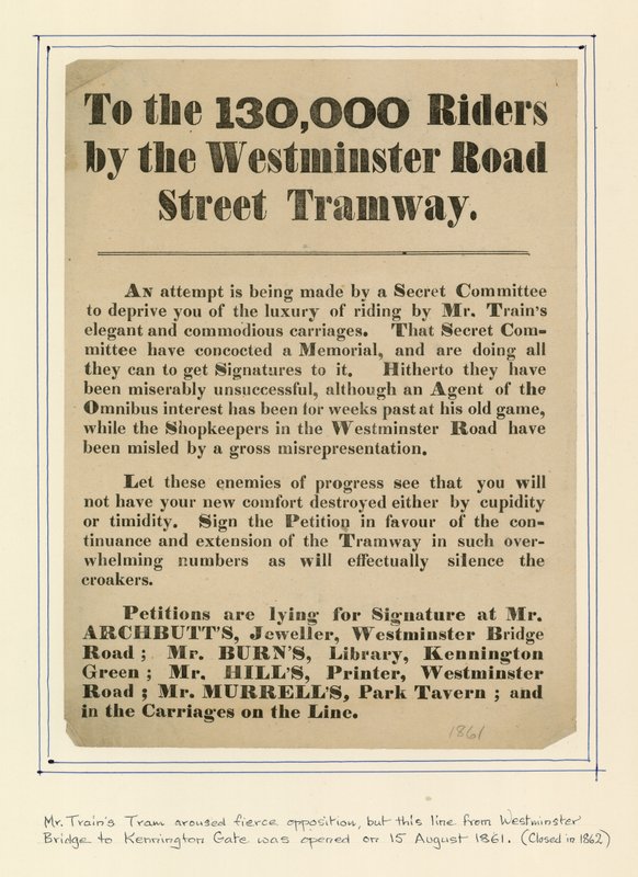 Til de 130 000 syklistene ved Westminster Road Street Tramway av English School