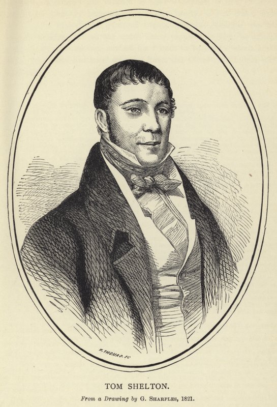 Tom Shelton, Fra en tegning av G Sharples, 1821 av English School