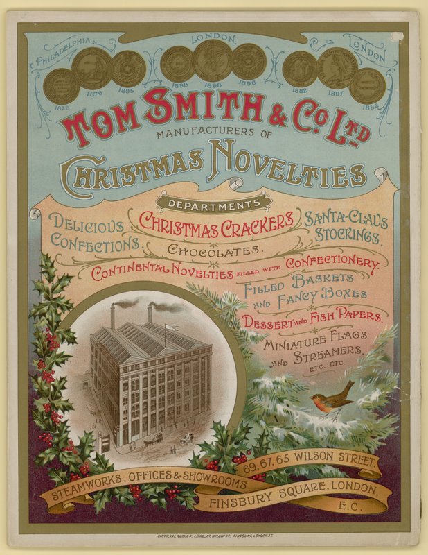 Tom Smith & Co Ltd, Christmas Novelties, Christmas Crackers, Brosjyreomslag av English School
