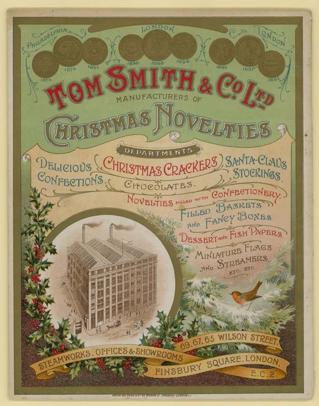 Tom Smith & Co Ltd, Christmas Novelties, Christmas Crackers, Brosjyreomslag av English School