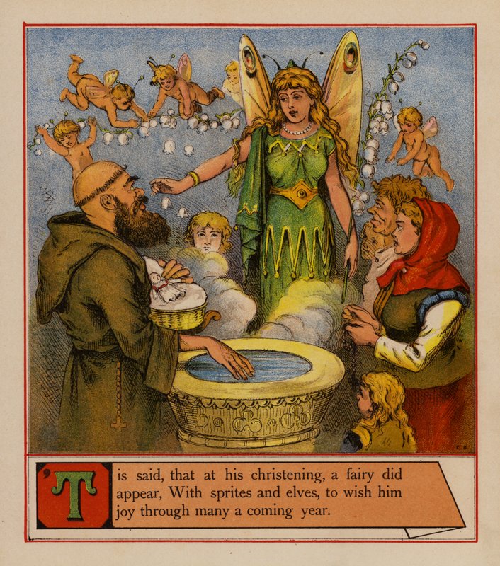 Tom Thumb (farge litho) av English School