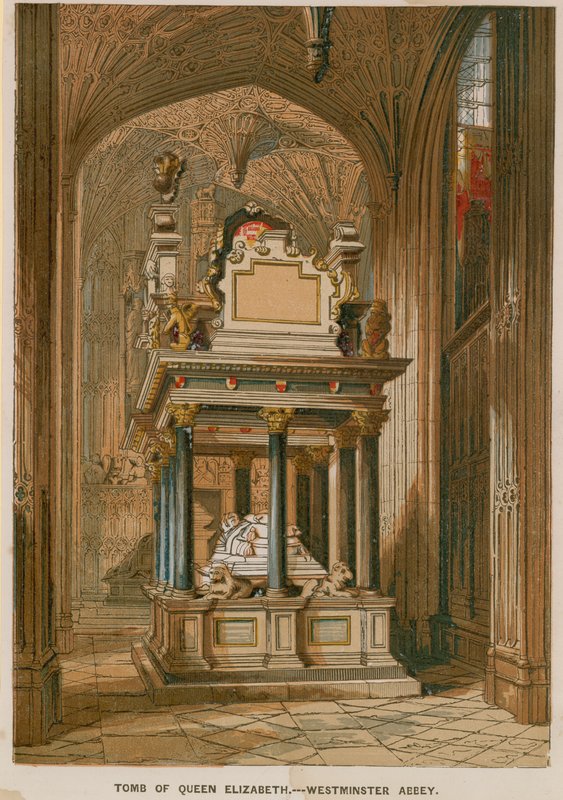 Graven til dronning Elizabeth I i Westminster Abbey av English School
