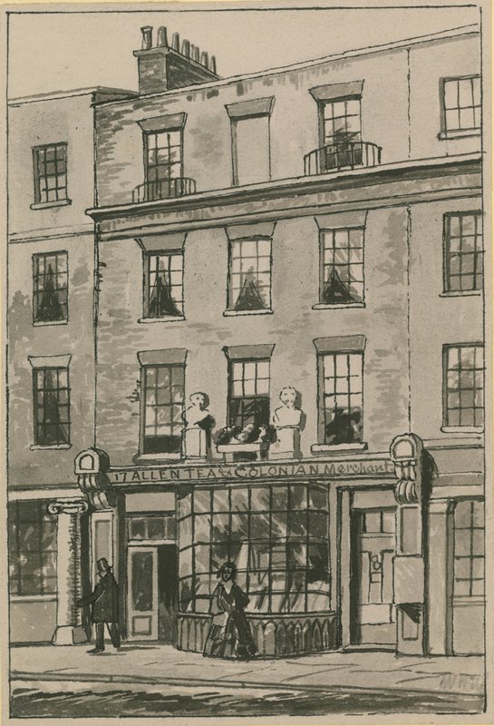 Toms Coffee House, 17 Russell Street, Covent Garden (wc på papir) av English School