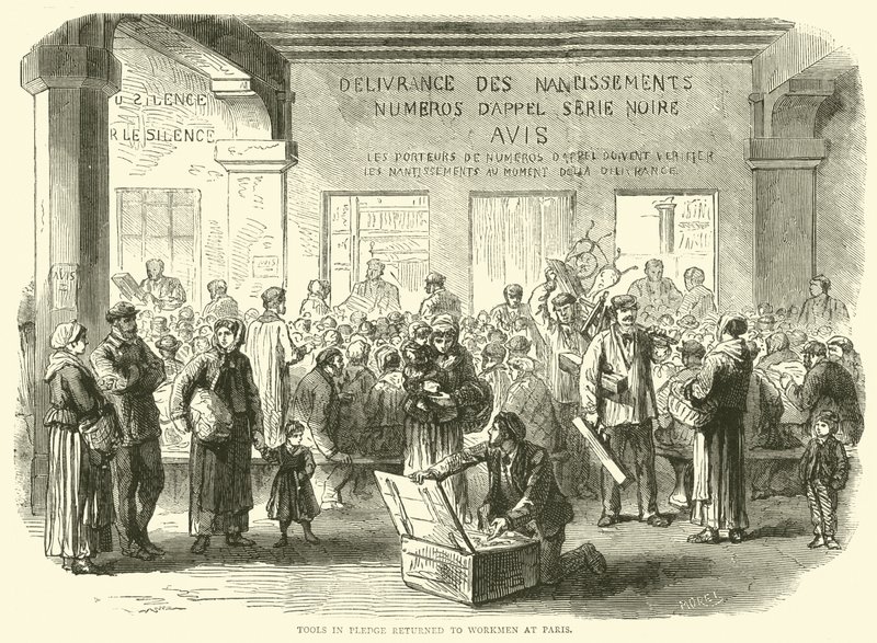 Tools in Pledge returnerte til arbeidere i Paris, desember 1870 av English School