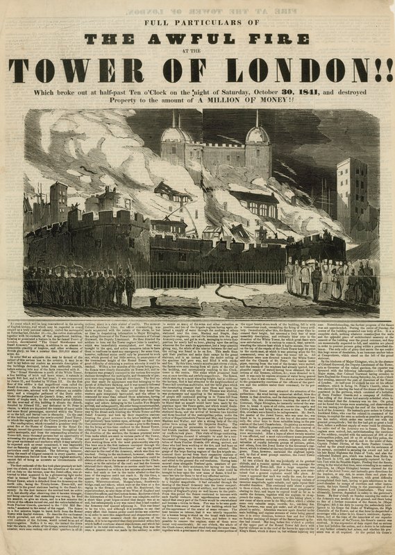 Tower of London Fire, 1841 av English School
