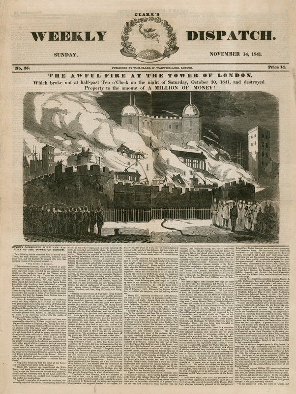 Tower of London Fire, 1841 av English School