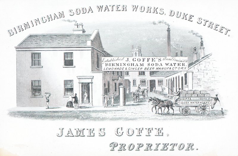 Handelskort, Birmingham Soda Water Works av English School