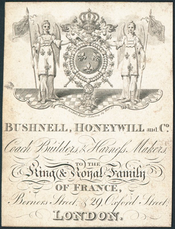 Trade card, Bushnell, Honeywill og Co av English School