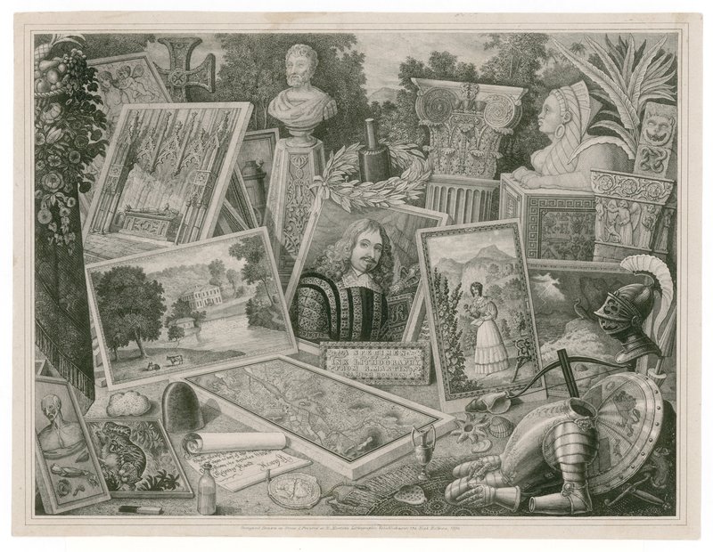 Handelskort fra Robert Martin, fremme ferdigheter innen litografisk kunst, 1830 av English School