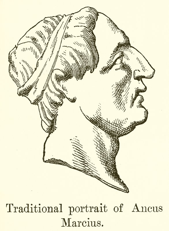 Tradisjonelt portrett av Ancus Marcius av English School