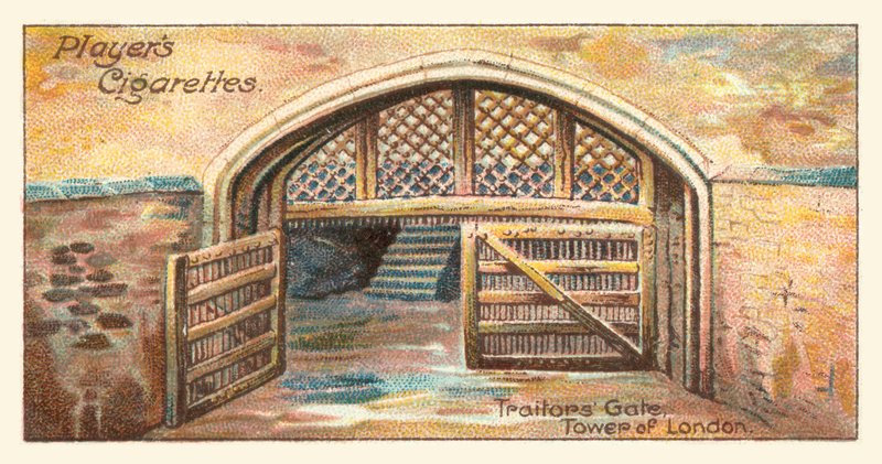 Forræderporten, Tower of London (chromolitho) av English School