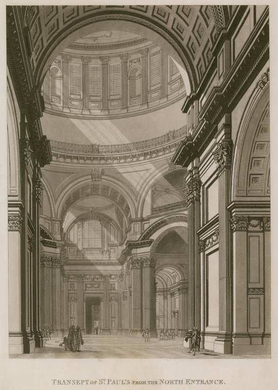 Transept av St Pauls Cathedral London, fra den nordlige inngangen av English School