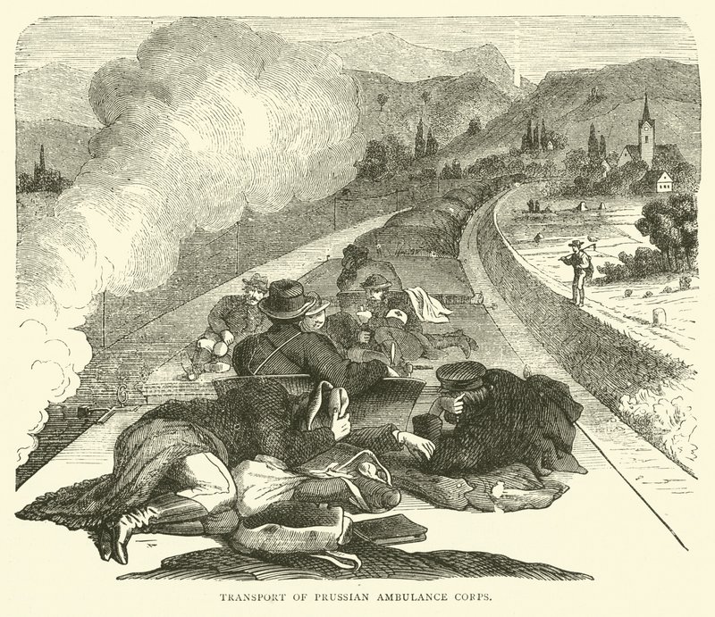 Transport av det prøyssiske ambulansekorpset, november 1870 av English School