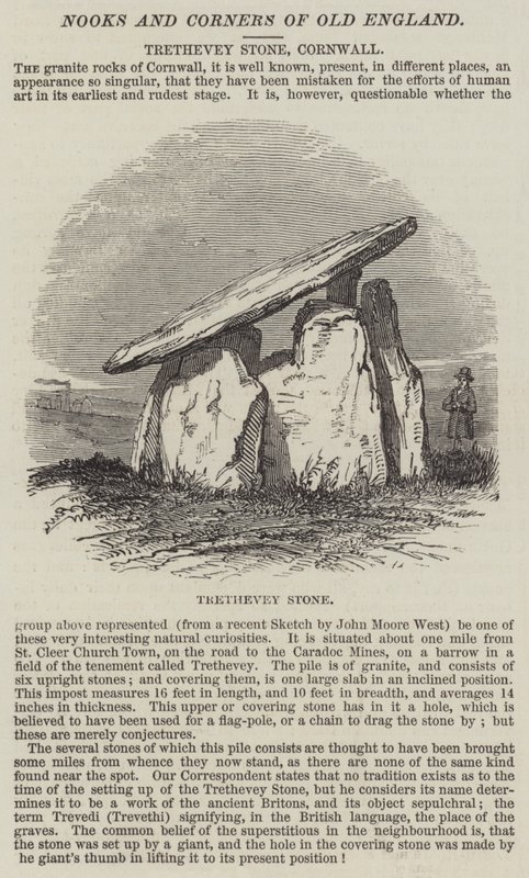 Trethevey Stone, Cornwall (gravering) av English School
