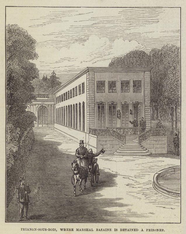 Trianon-sous-Bois, der marskalk Bazaine er arrestert en fange (gravering) av English School