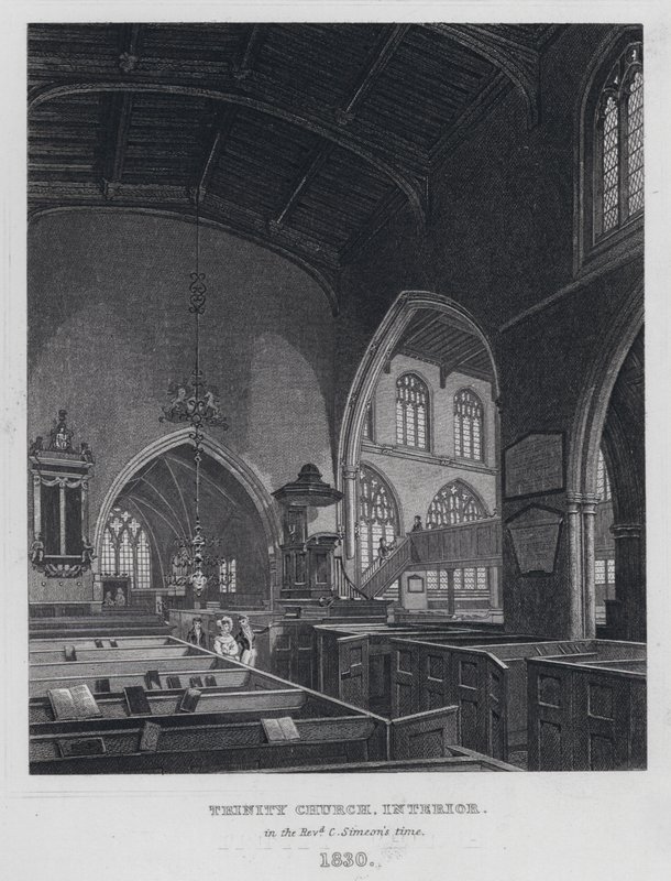 Trinity Church, Interiør, på pastor C Simeons tid av English School