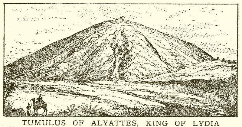 Tumulus av Alyattes, konge av Lydia av English School
