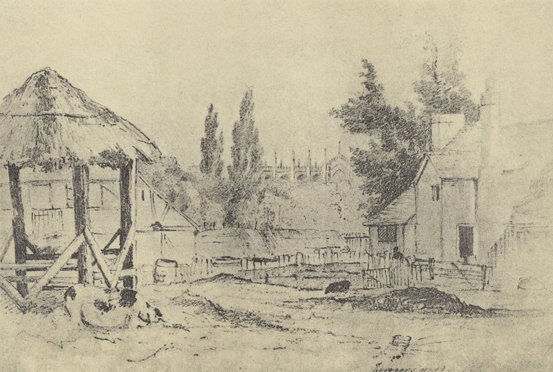 Turners Farm, ca 1821 (gravyr) av English School