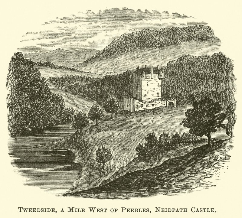 Tweedside, en mil vest for Peebles, Neidpath Castle av English School